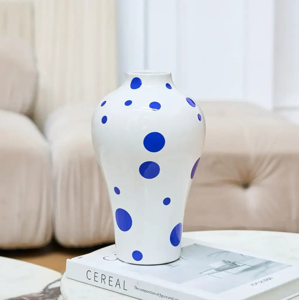 Blue Quilted Ceramic Vase
