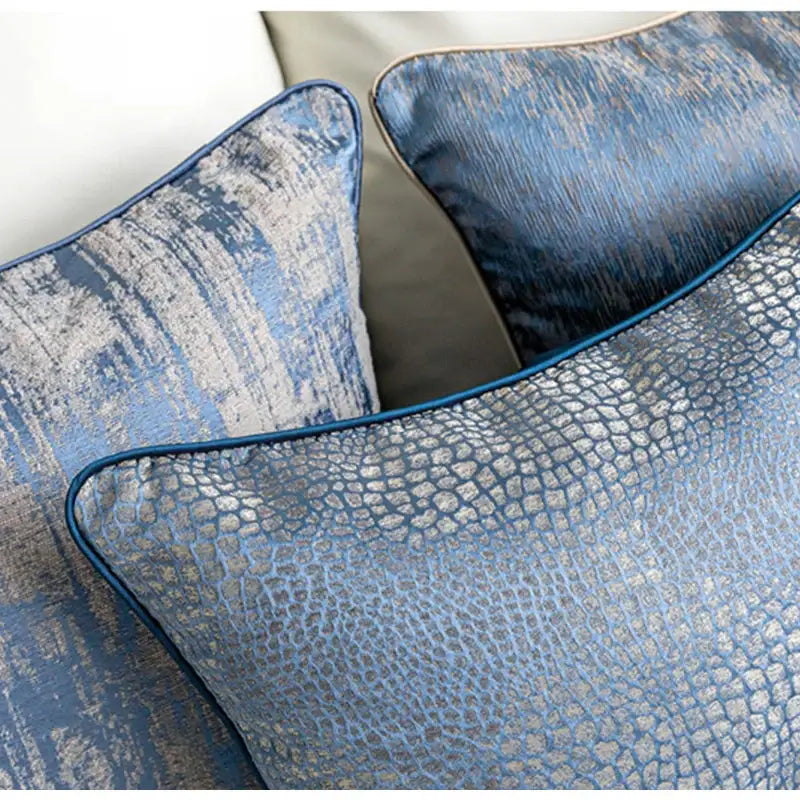 Blue Geometric Pillow Cover
