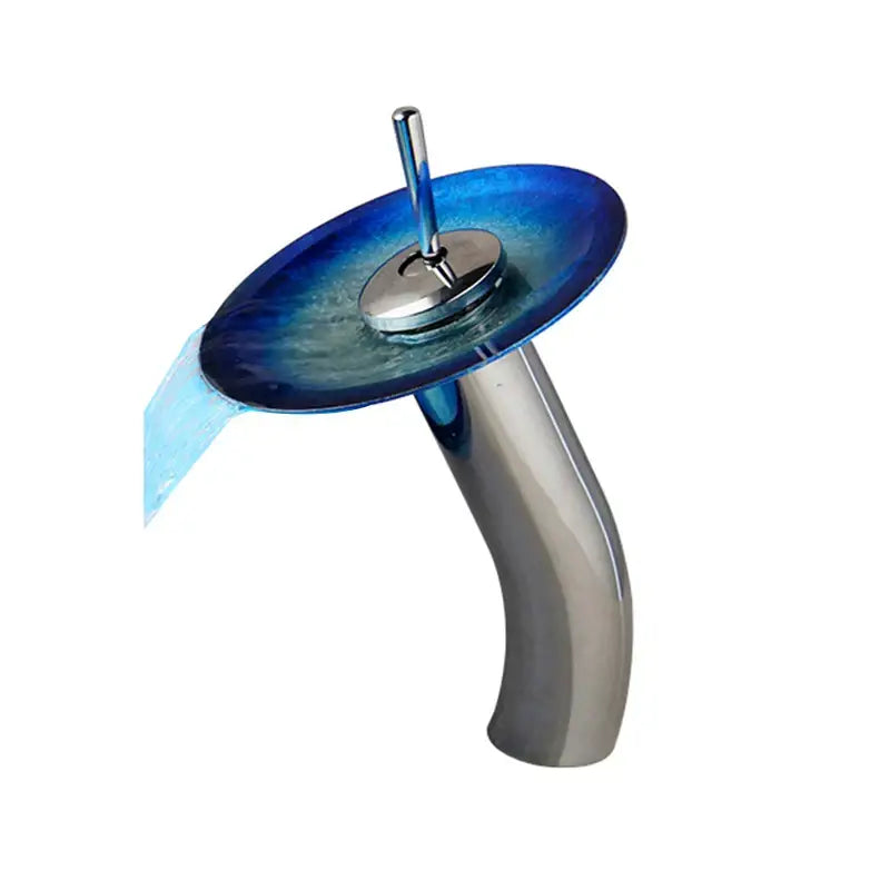 Blue Glass Rocker Faucet