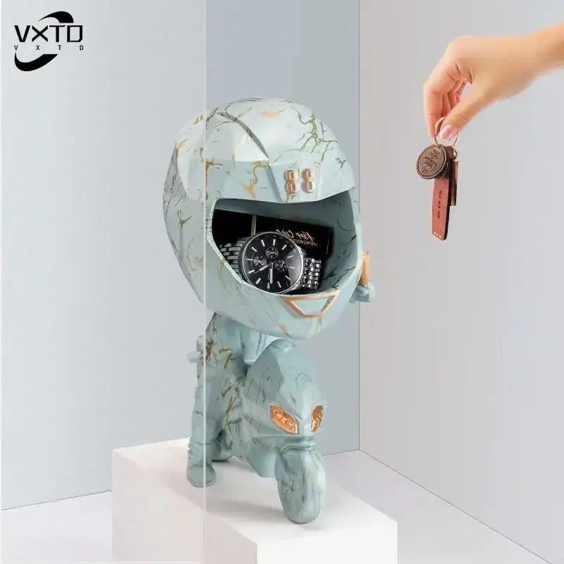 Gold Marble Helmet Display