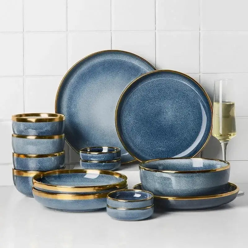 Blue Gradient Ceramic Plates