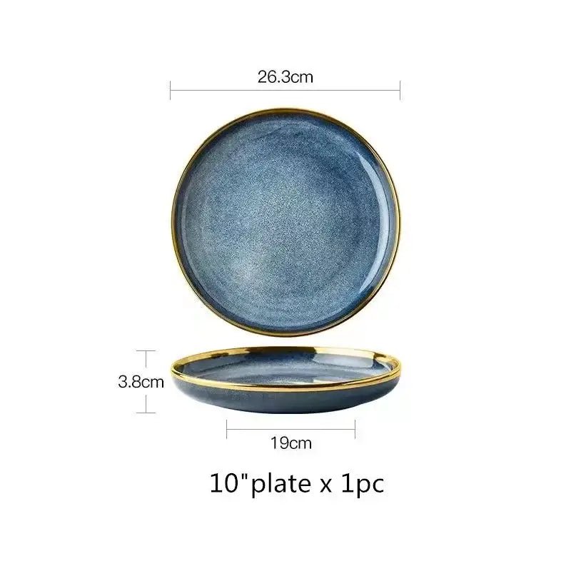 Blue Gradient Ceramic Plates