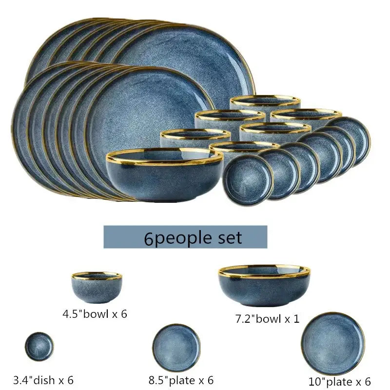 Blue Gradient Ceramic Plates