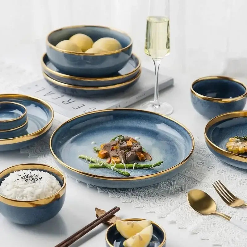 Blue Gradient Ceramic Plates