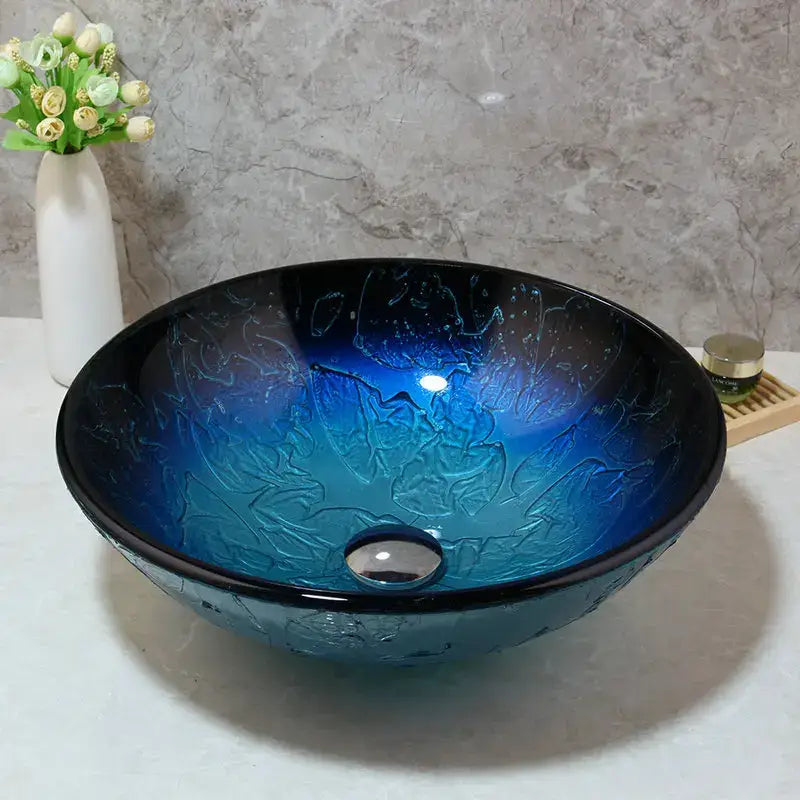 Blue Gradient Glass Sink