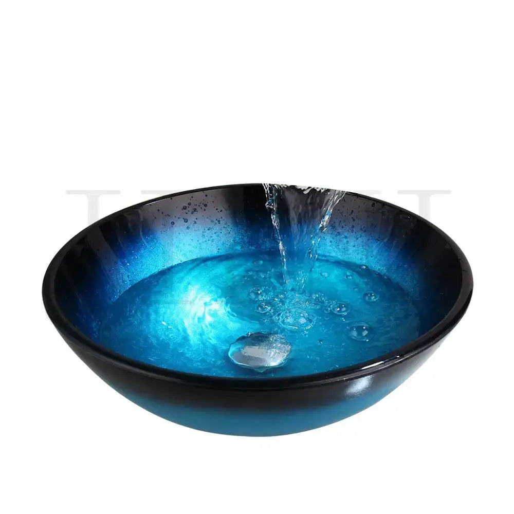 Blue Gradient Glass Sink