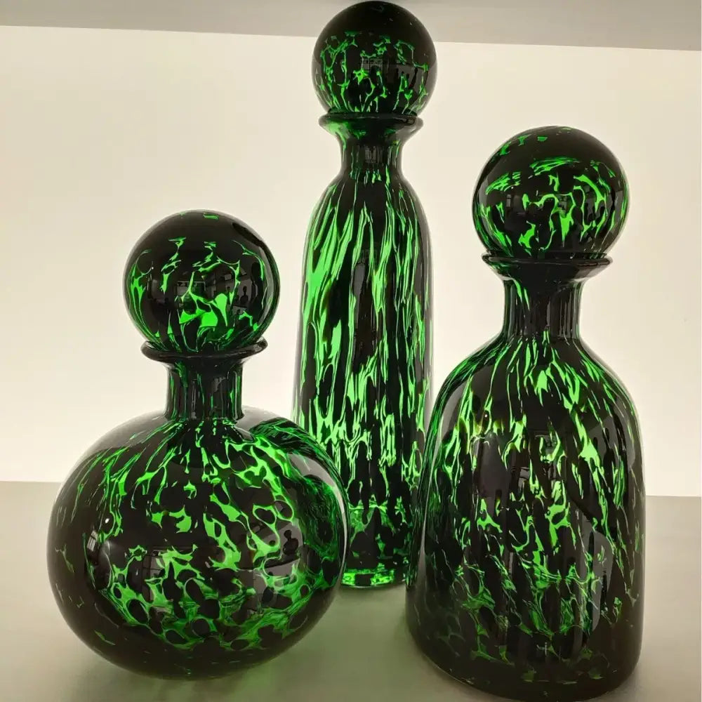 Blue Marbled Glass Vase