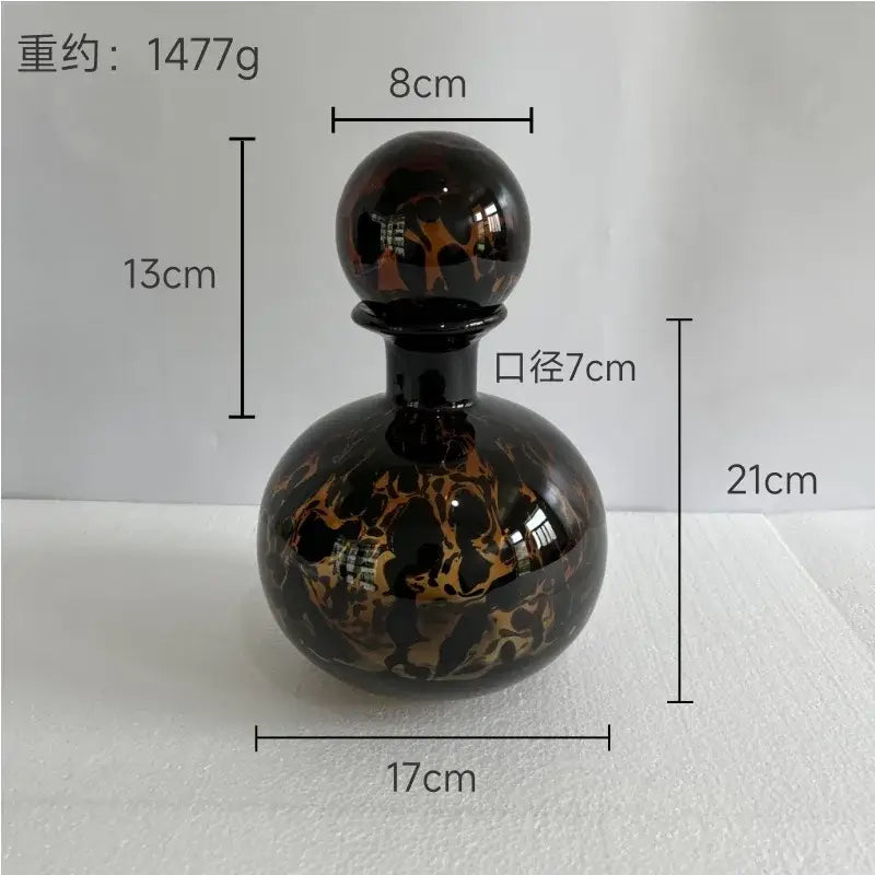 Blue Marbled Glass Vase