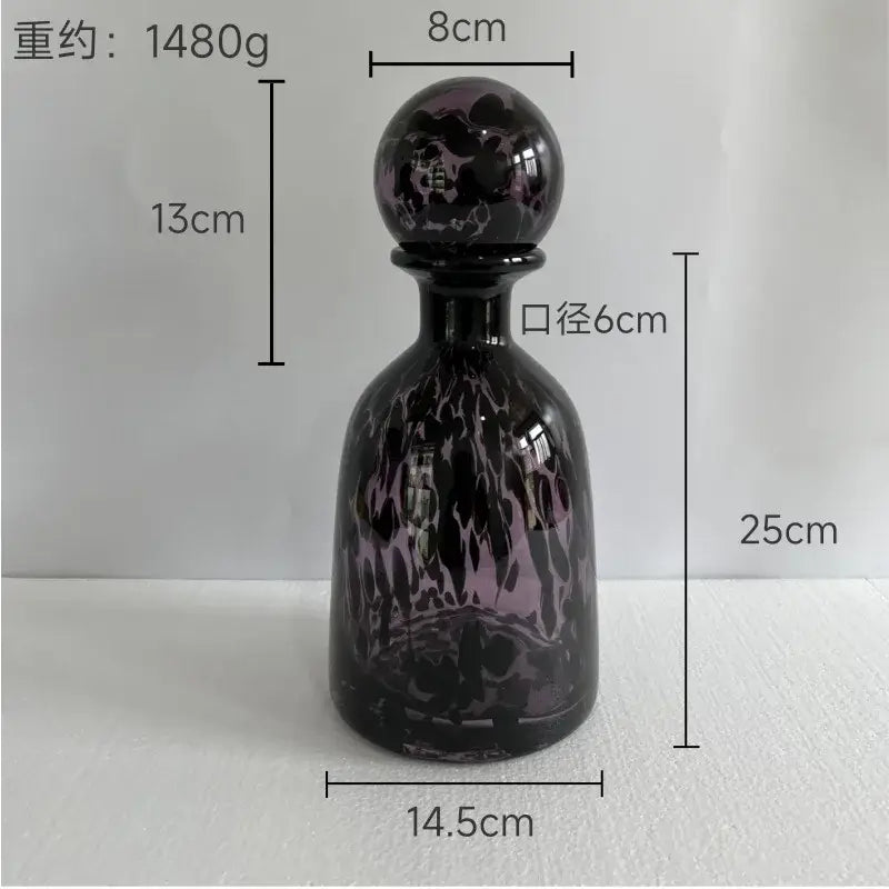 Blue Marbled Glass Vase