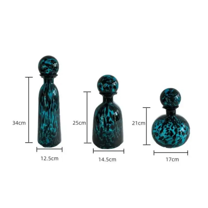 Blue Marbled Glass Vase