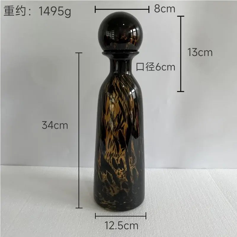 Blue Marbled Glass Vase