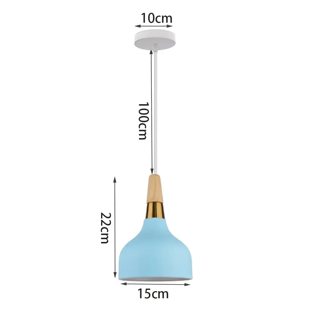 Blue Metal Pendant Light