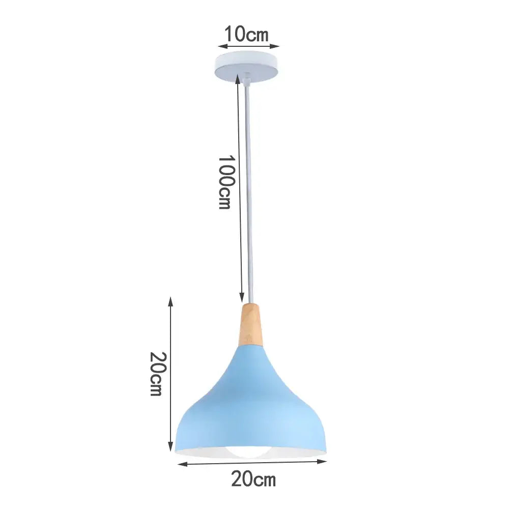 Blue Metal Pendant Light