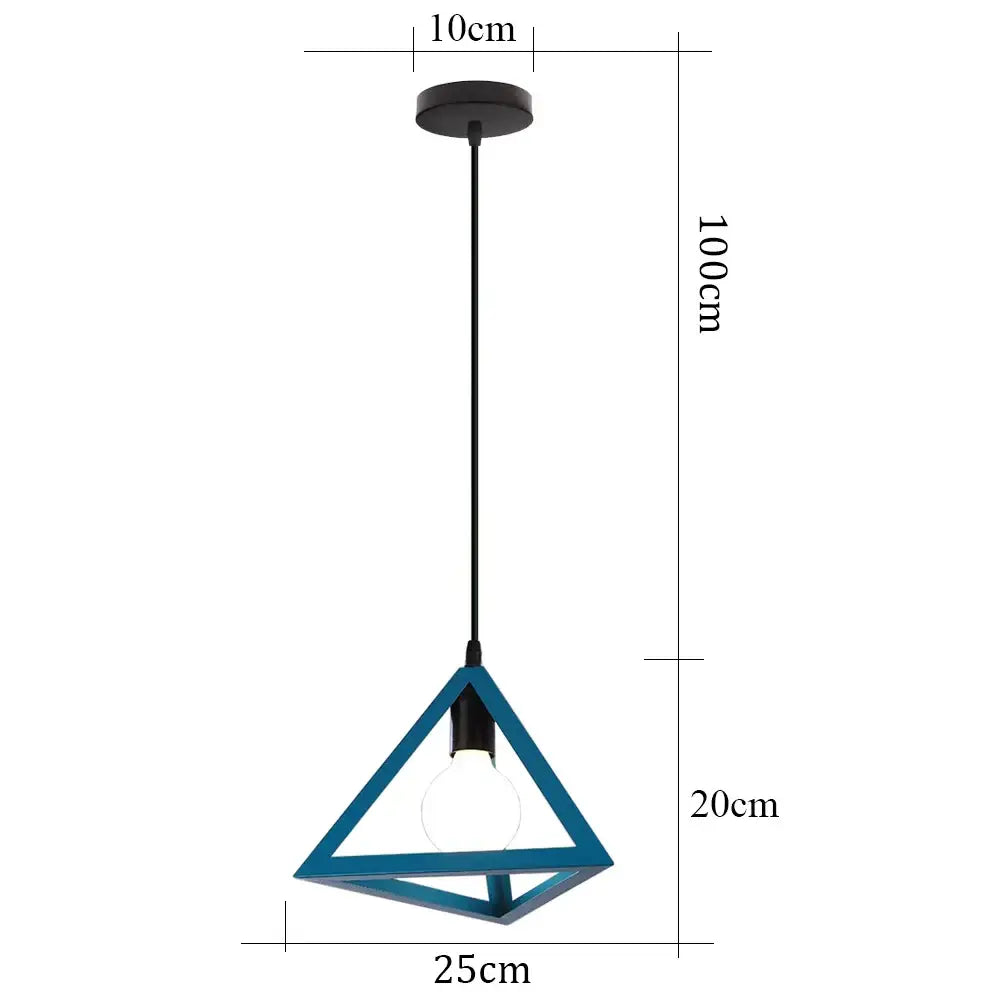 Blue Metal Pendant Light