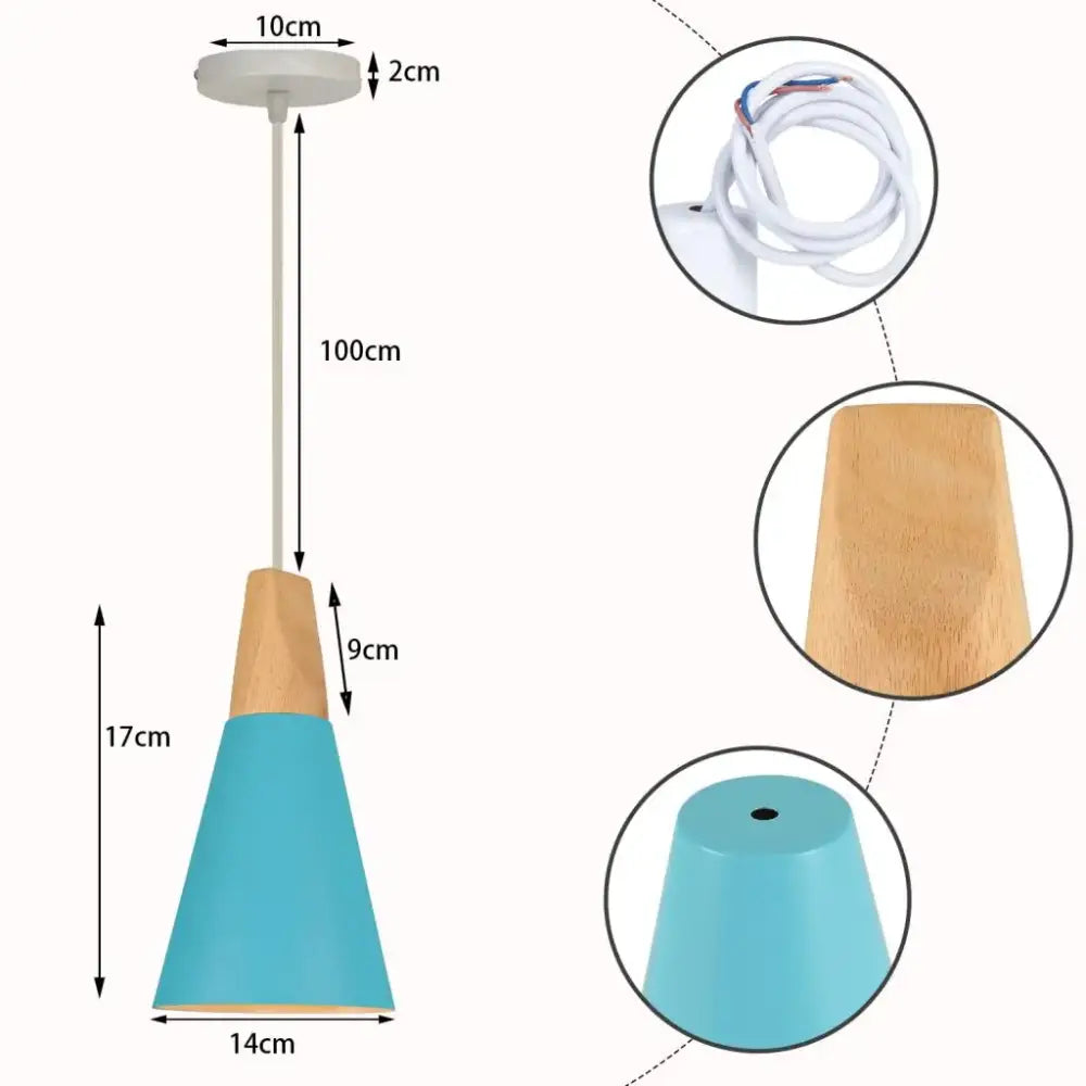 Blue Metal Pendant Light