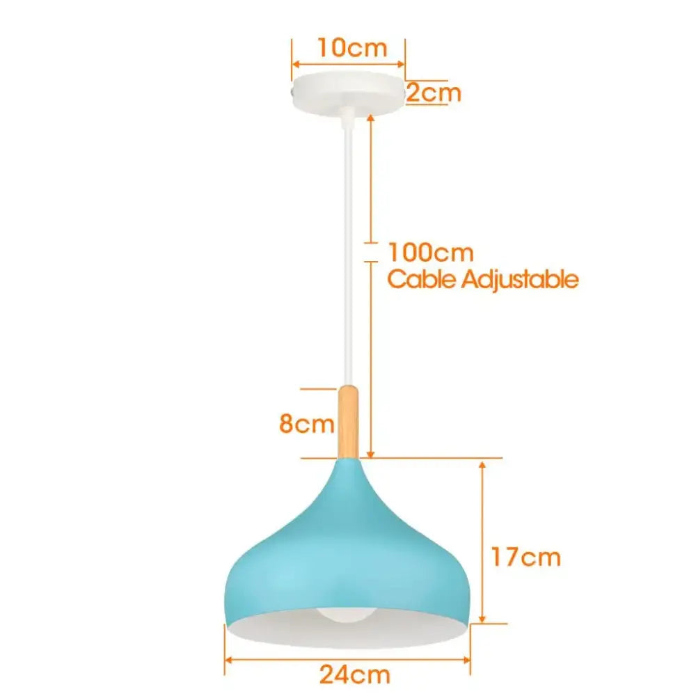 Blue Metal Pendant Light