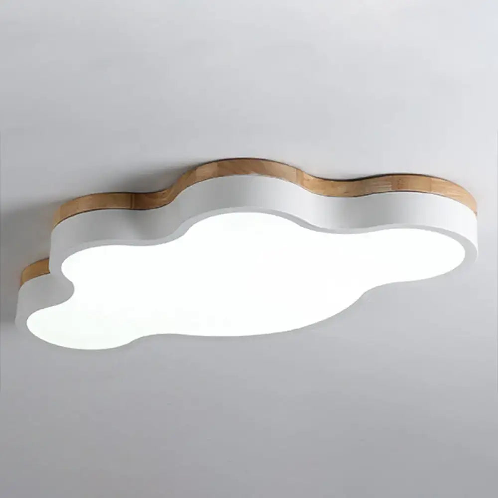 Blue Wood Cloud Ceiling Lamp