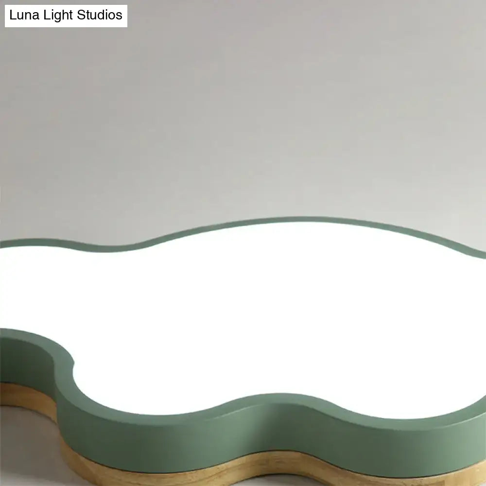 Blue Wood Cloud Ceiling Lamp