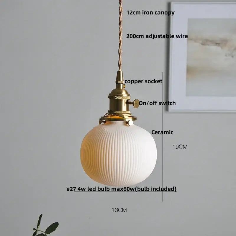 Blue Ceramic Pendant Lamp