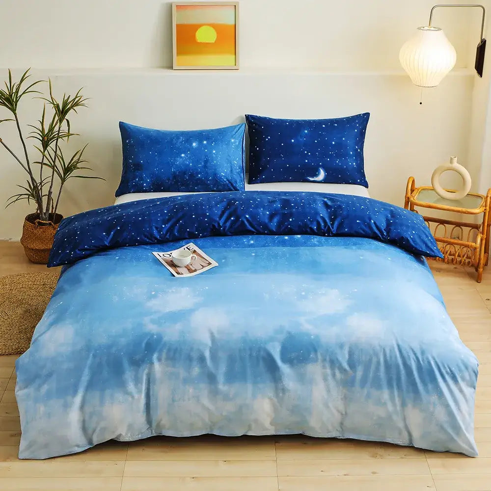 Blue Starry Duvet Cover Set