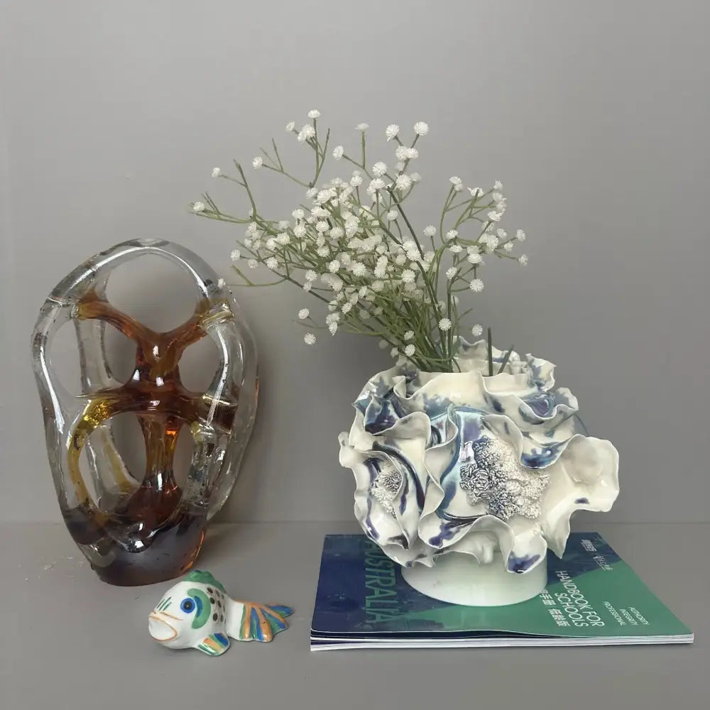 Fold Pattern Porcelain Vase