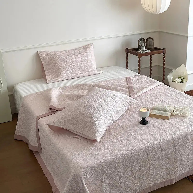Blush Quilted Cotton Bedspread