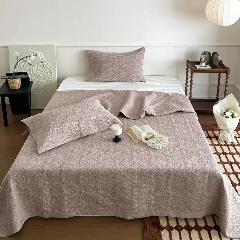 Blush Quilted Cotton Bedspread
