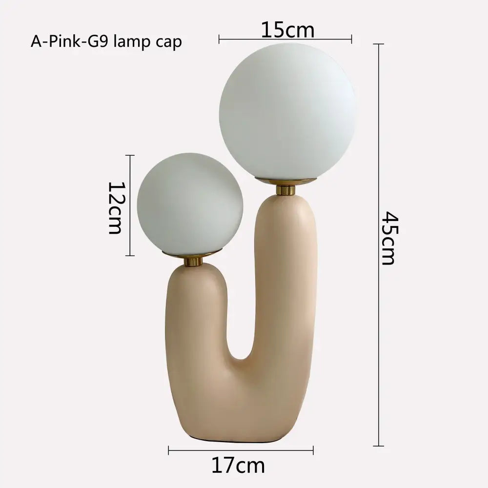 Pink Glass LED Table Lamp