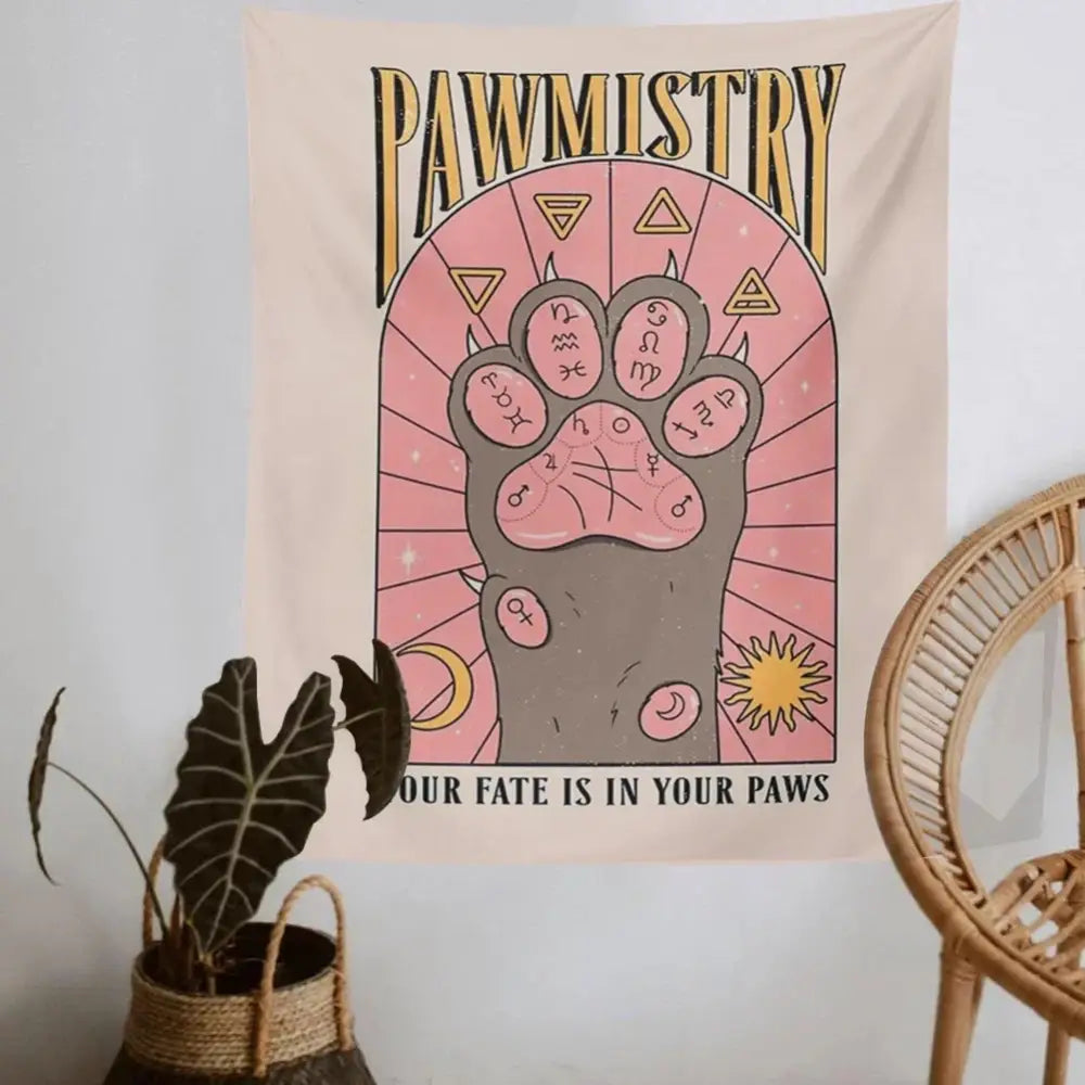 Beige Pink Tarot Tapestry