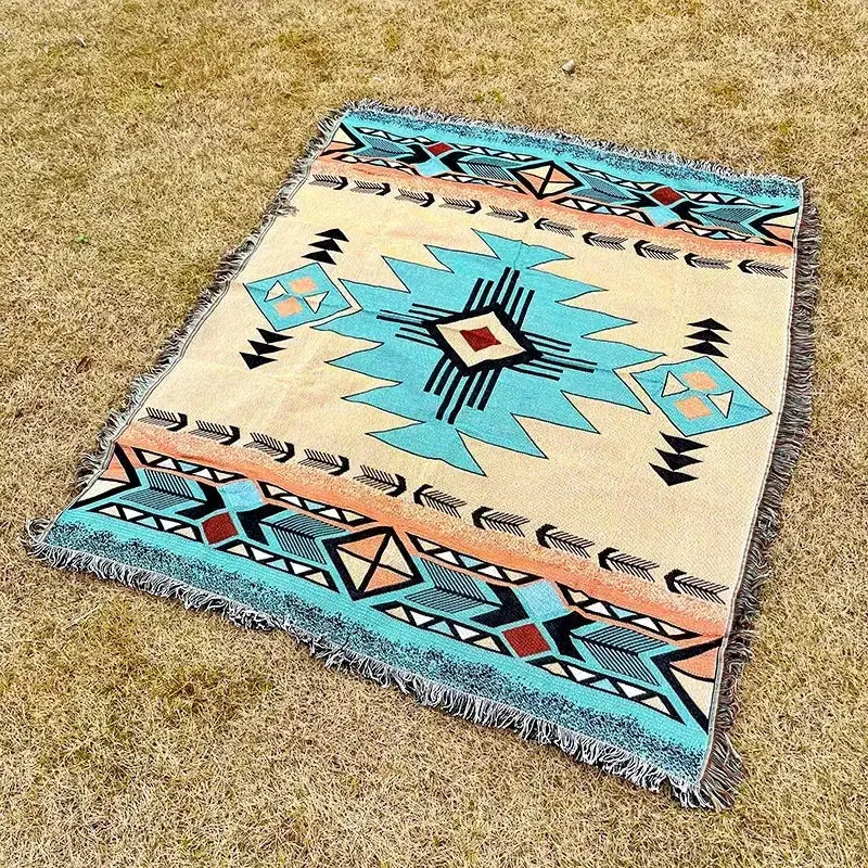 Pink Geometric Throw Blanket