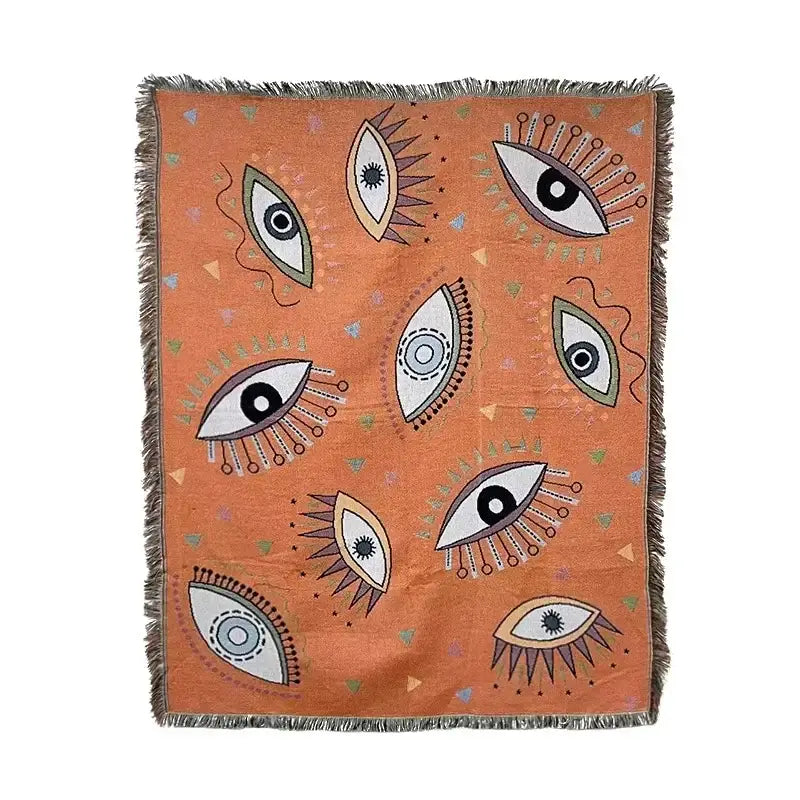 Pink Geometric Throw Blanket