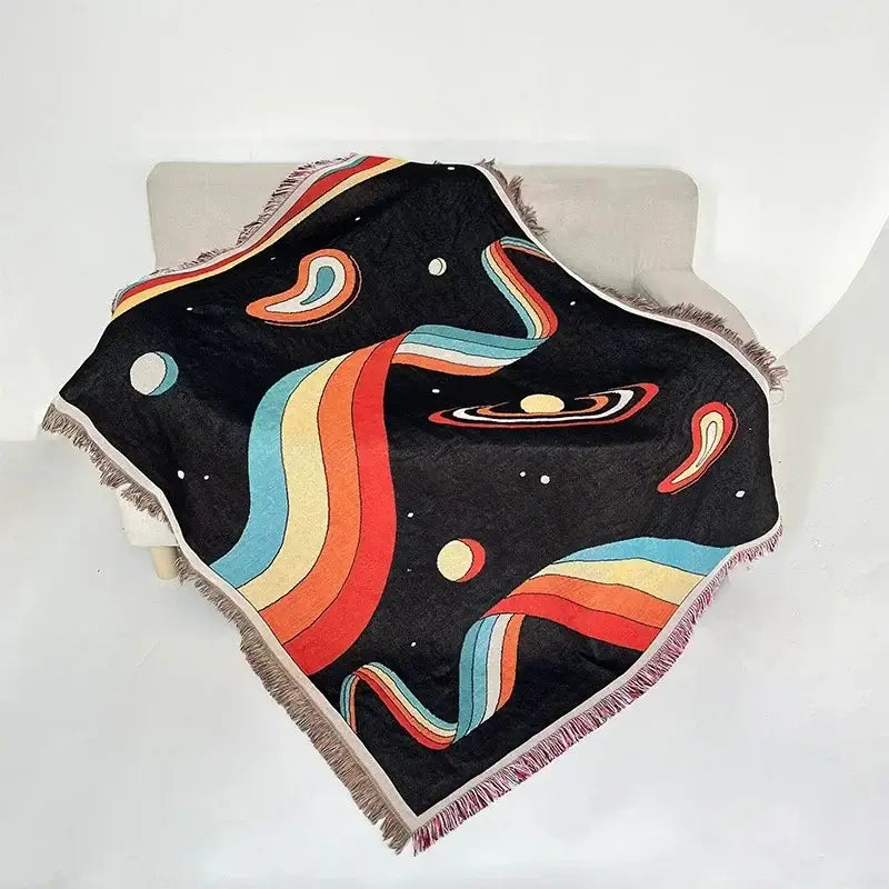 Pink Geometric Throw Blanket