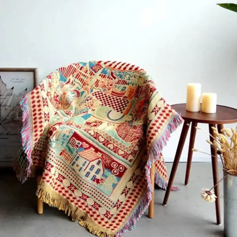 Earth Tone Knitted Throw