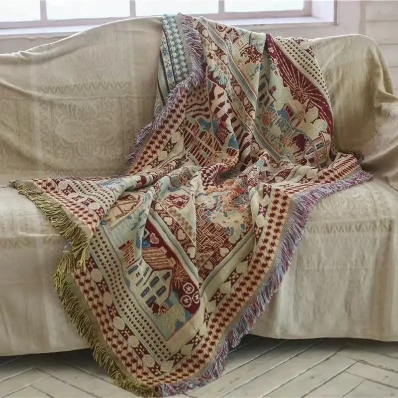 Earth Tone Knitted Throw