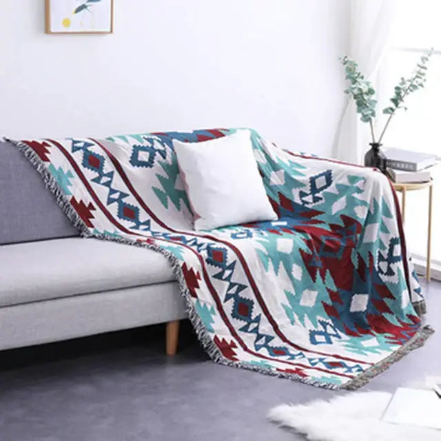 Geometric Tassel Sofa Cover