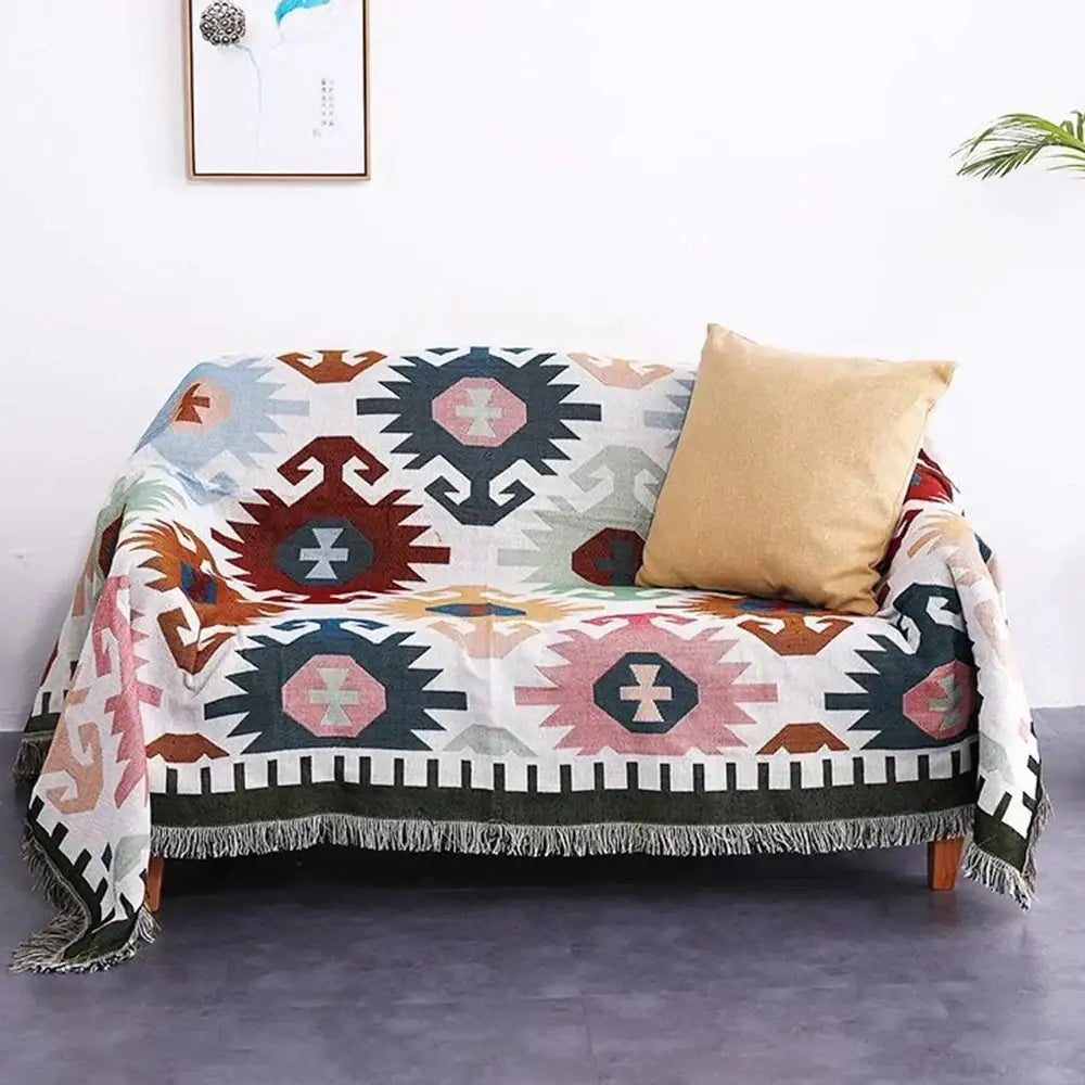 Geometric Tassel Sofa Cover