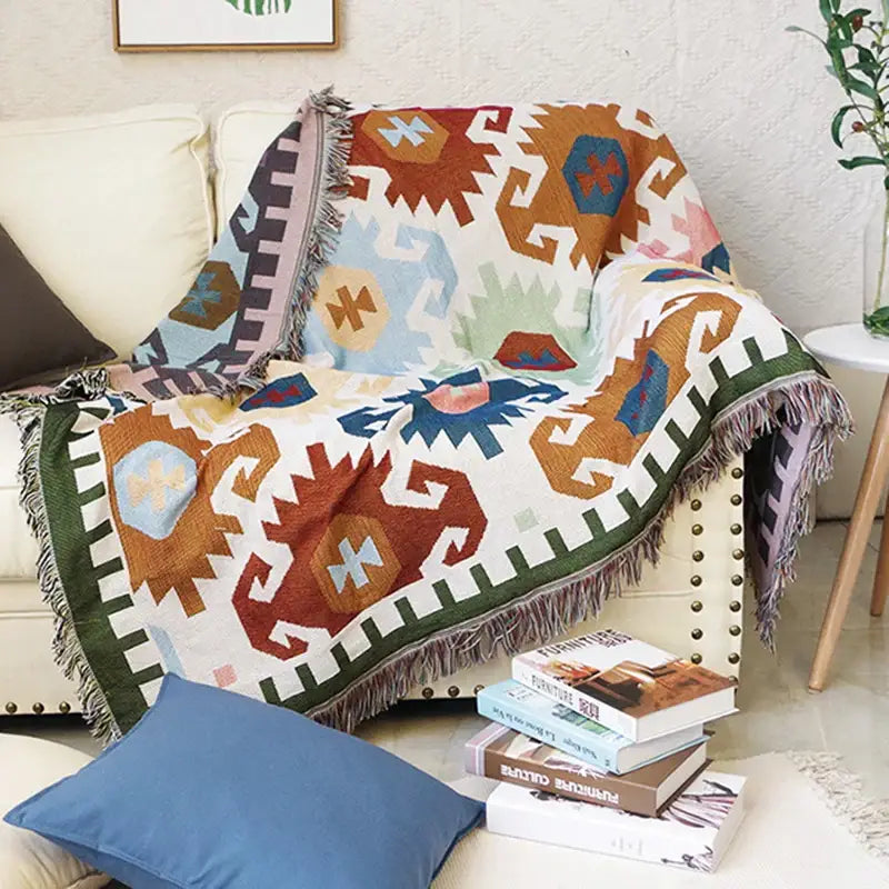 Geometric Tassel Sofa Cover