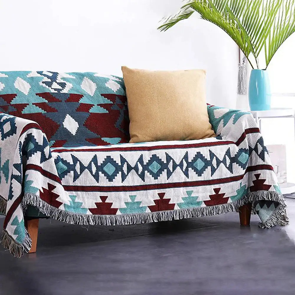 Geometric Tassel Sofa Cover