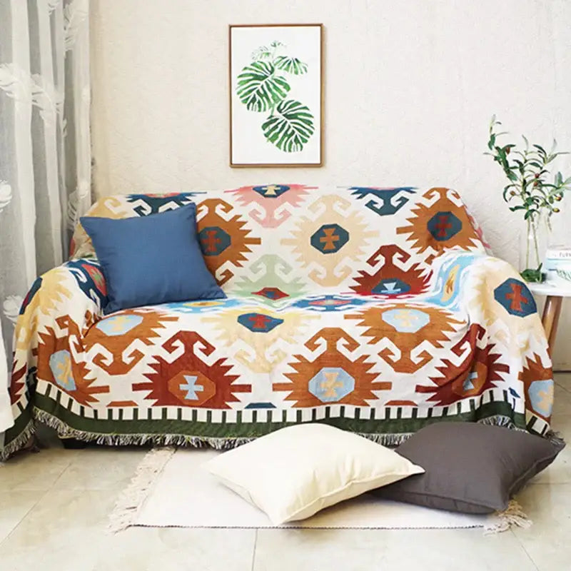 Geometric Tassel Sofa Cover