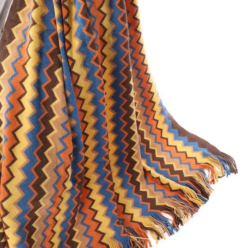 Multicolor Boho Stripe Throw