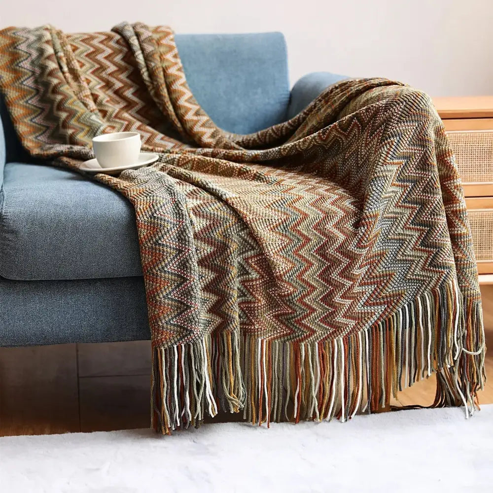 Multicolor Boho Stripe Throw