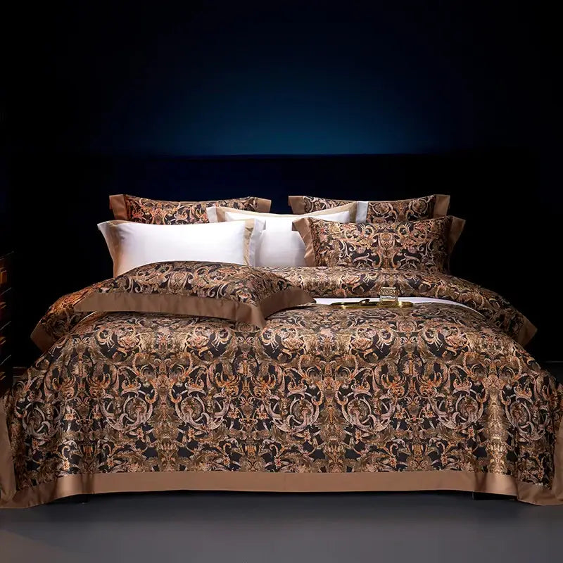 Teal Gold Paisley Bedding Set
