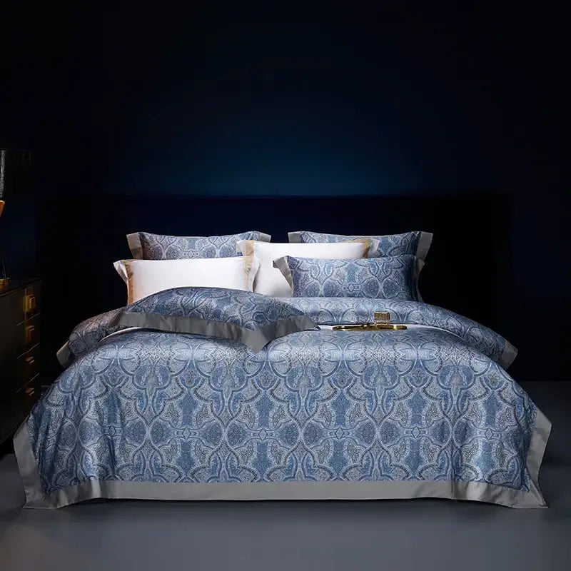 Teal Gold Paisley Bedding Set