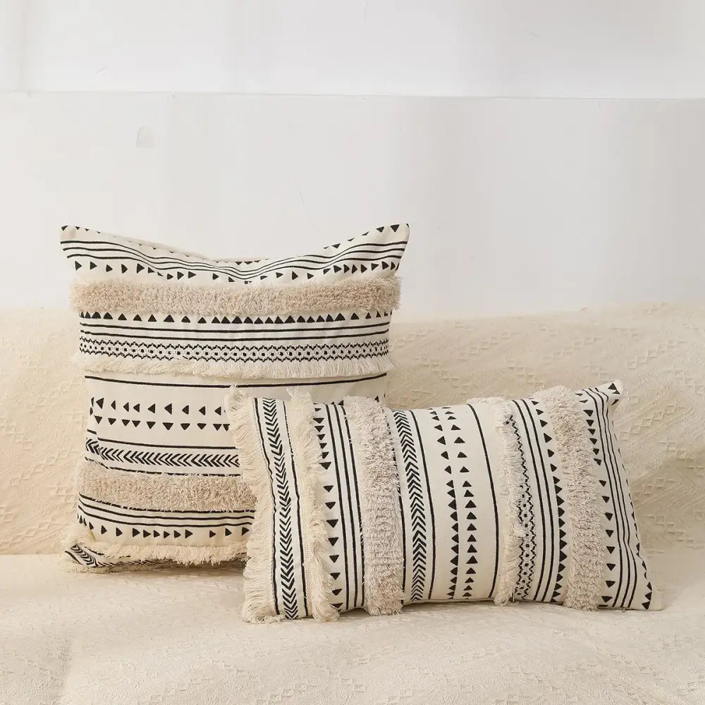 Beige Geometric Pillow Case
