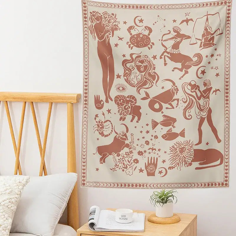 Beige Constellation Tapestry