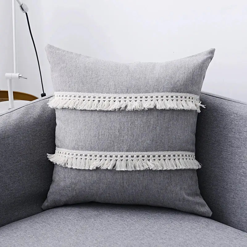 Beige Linen Tassel Covers