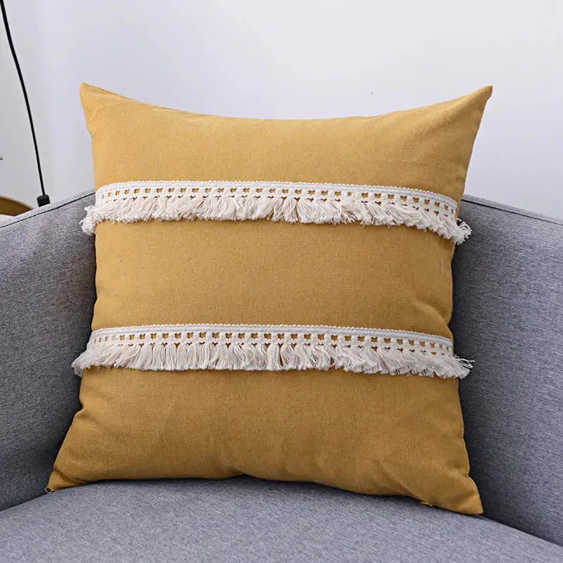 Beige Linen Tassel Covers