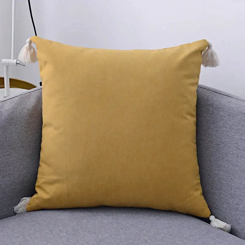 Beige Linen Tassel Covers