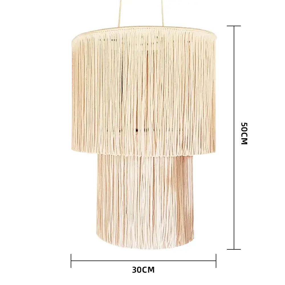 Beige Macrame Pendant Light Cover