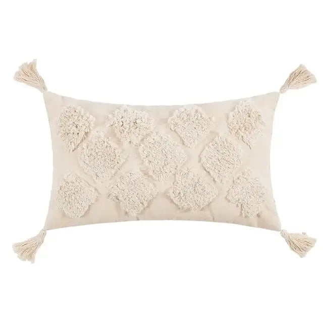 Beige Woven Cushion Cover